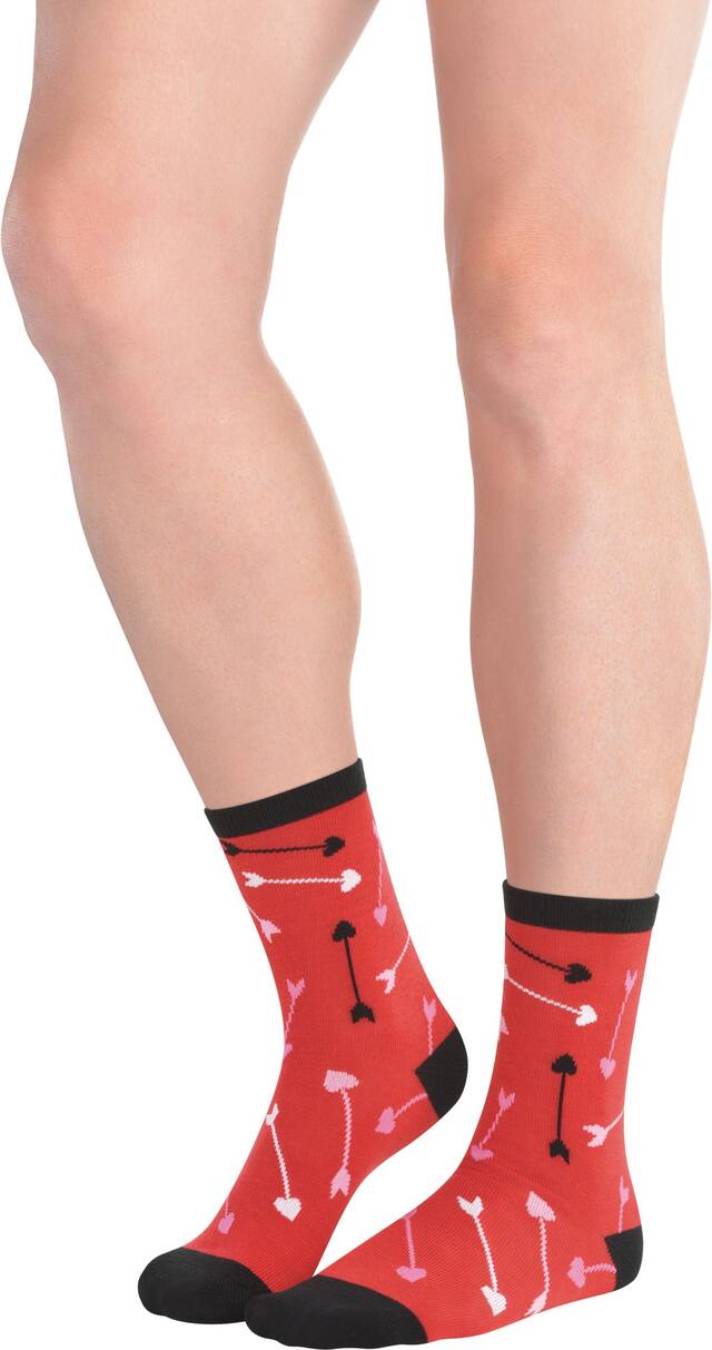 Mi-chaussettes de pointe de flèche en coeur pour adultes Front_Angled_Left