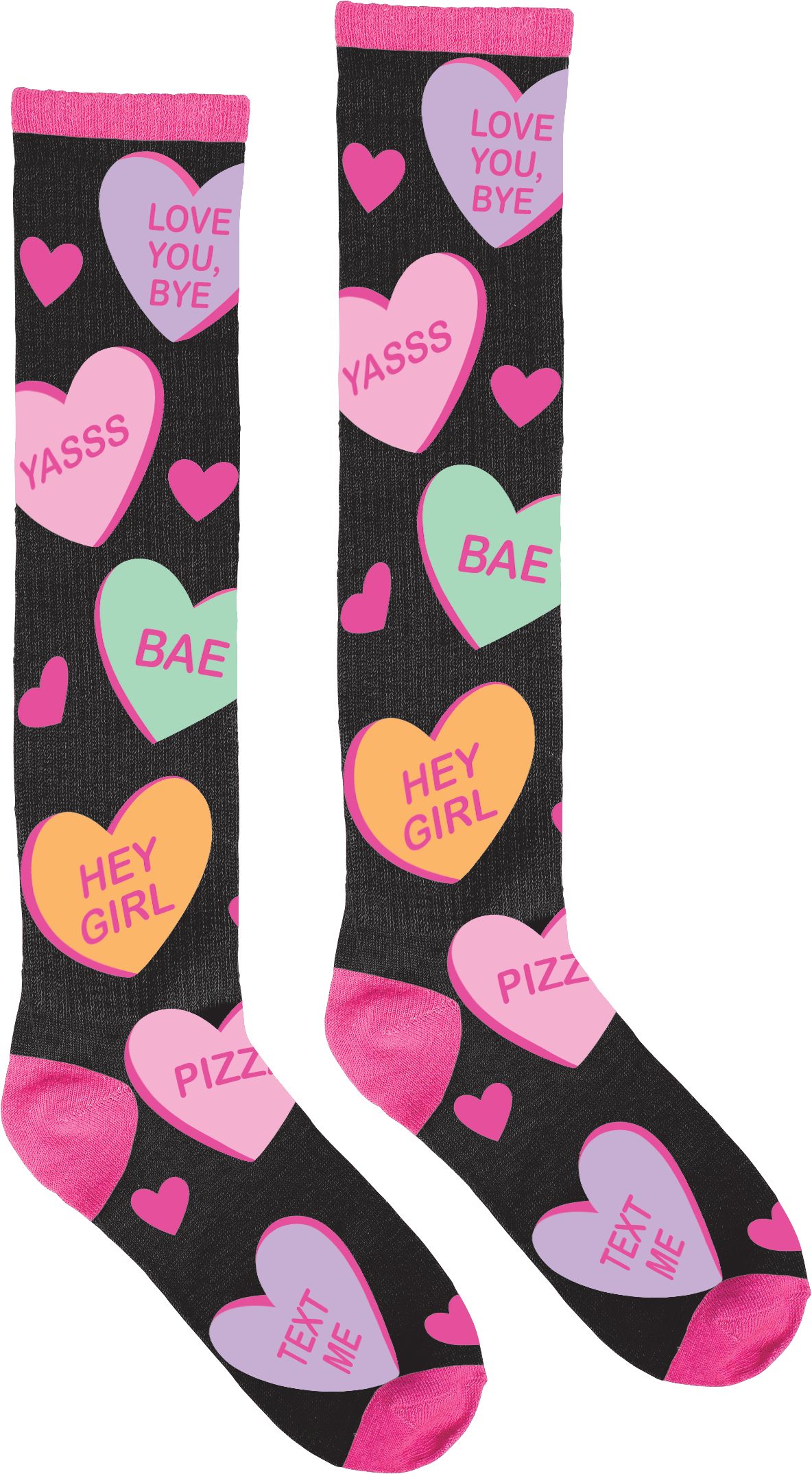 Adult Conversation Heart Knee-High Socks Side_Right