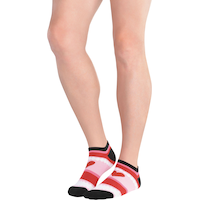 Adult Hearts & Stripes Ankle Socks Front_Angled_Left