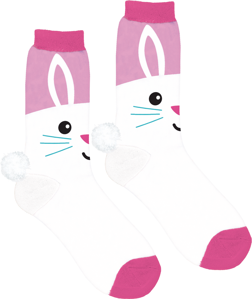 Pom Pom Bunny Tail Crew Socks