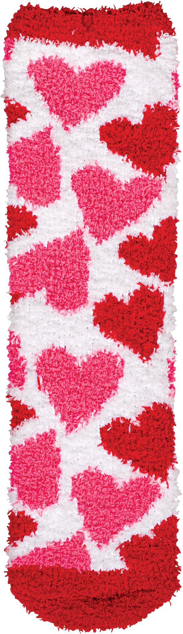Adult Valentine's Day Hearts Fuzzy Socks, 2-pk Overhead_Flat