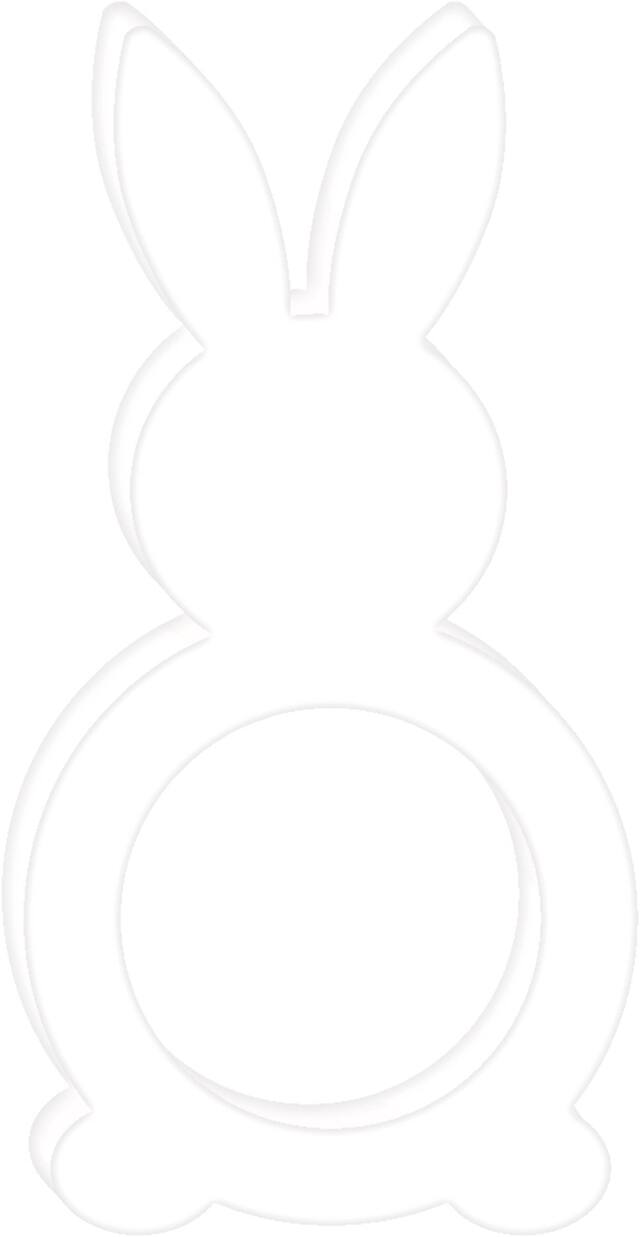 Ronds de serviette Lapin de Pâques, blanc, paq. 4 Front_Flat