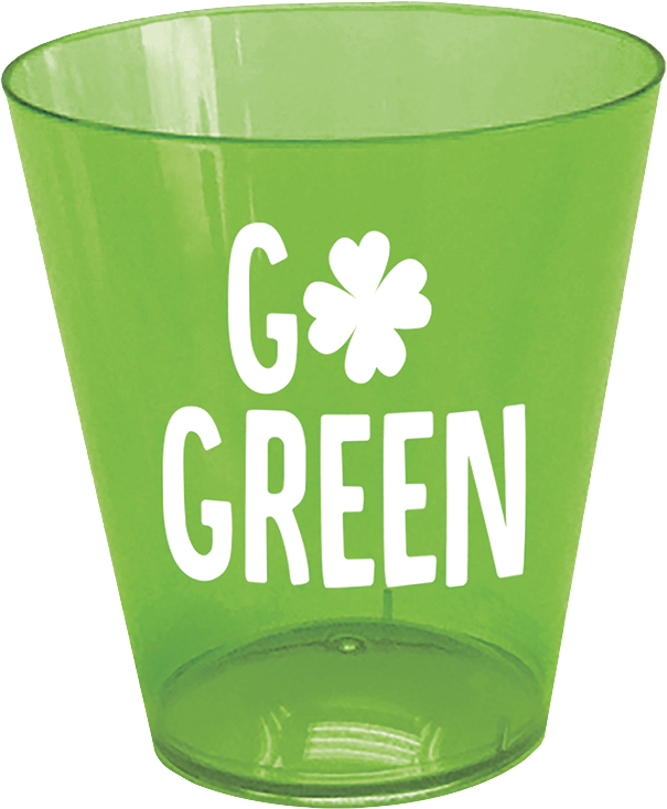 St. Patrick's Day Go Green Plastic Shot Glasses, Green/White, 40pk