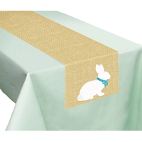 Rustic Easter Bunny Table Runner CloseUp