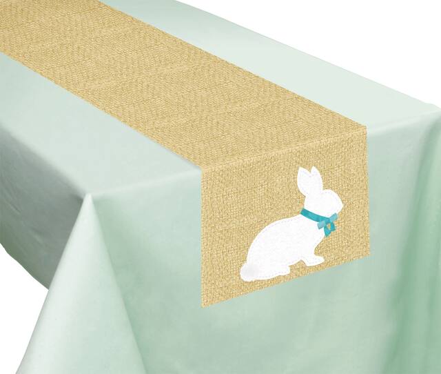 Rustic Easter Bunny Table Runner CloseUp