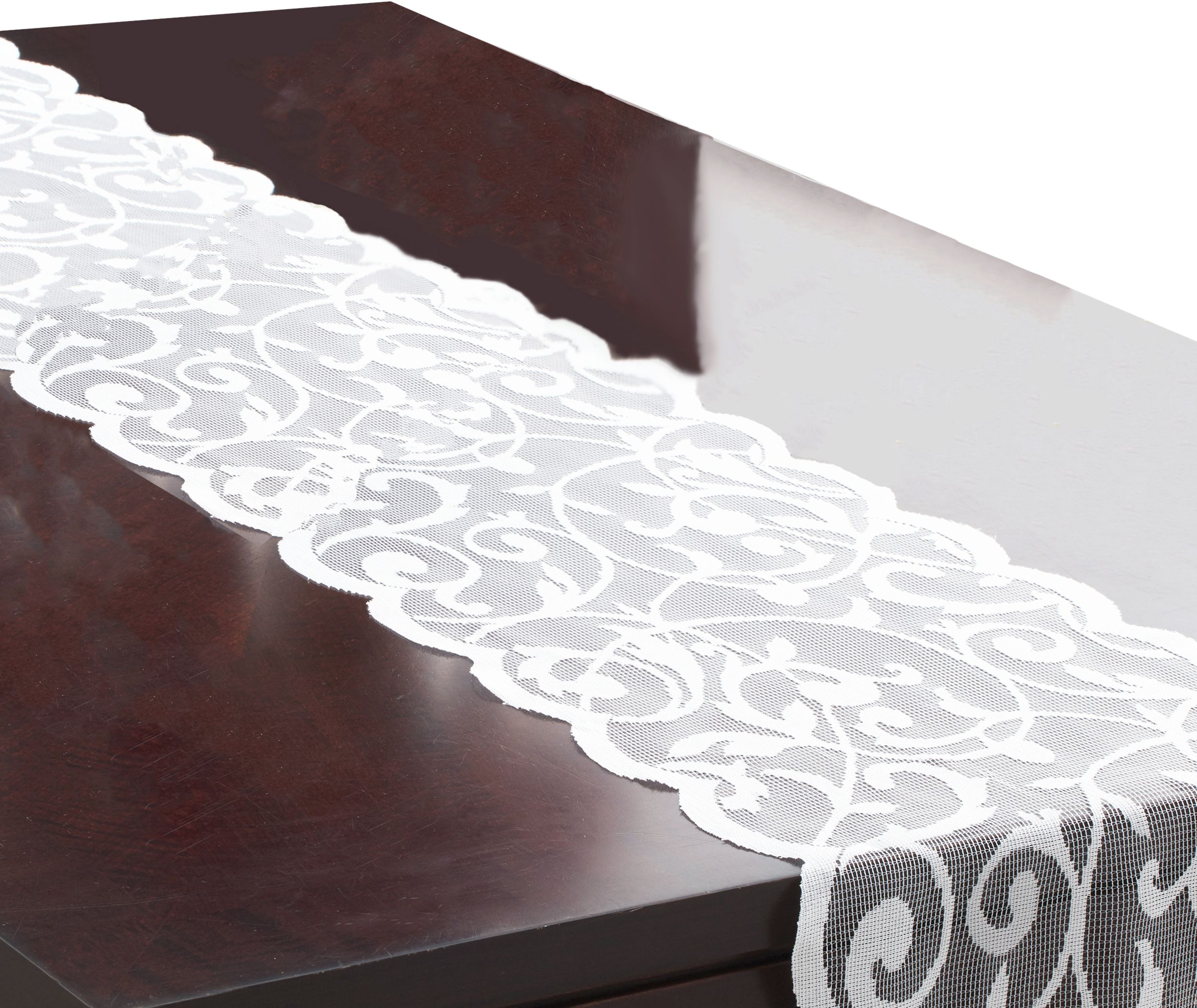 Floral Lace Table Runner CloseUp