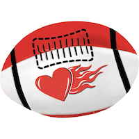 Mini-ballon de football de la Saint-Valentin Front_Flat