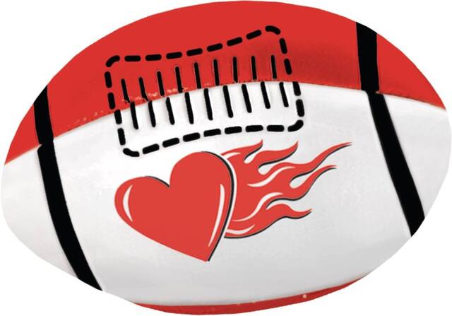 Mini-ballon de football de la Saint-Valentin Front_Flat