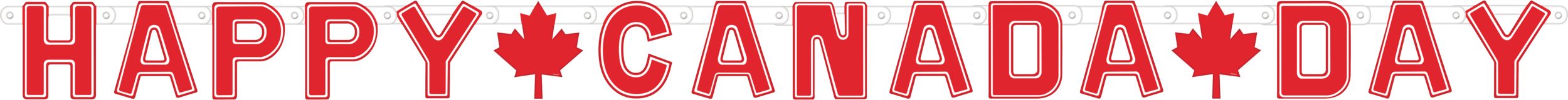 Banderole à lettres de la fête du Canada en papier cartonné, 16 découpes, 8 x 6 1/4 po Front_Flat