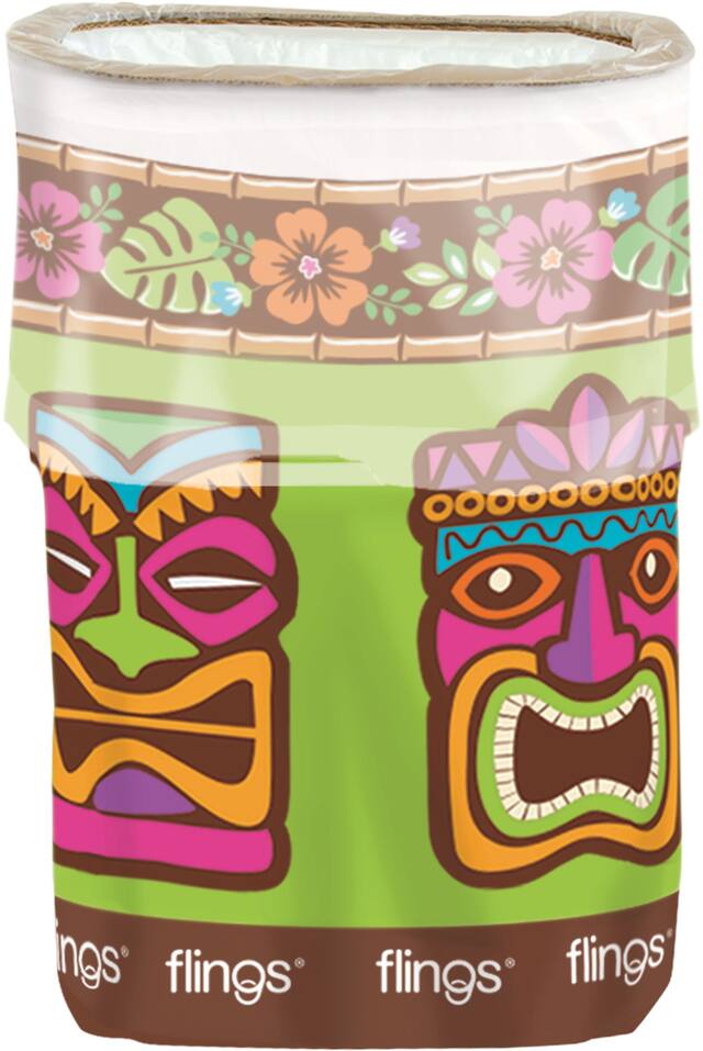 Tropical Tiki Pop-Up Trash Bin Front_Elevated