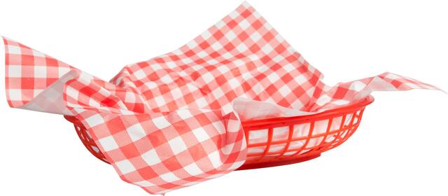 Picnic Party Red Gingham Paper Basket Liners, 18-pk Front_Angled_Right