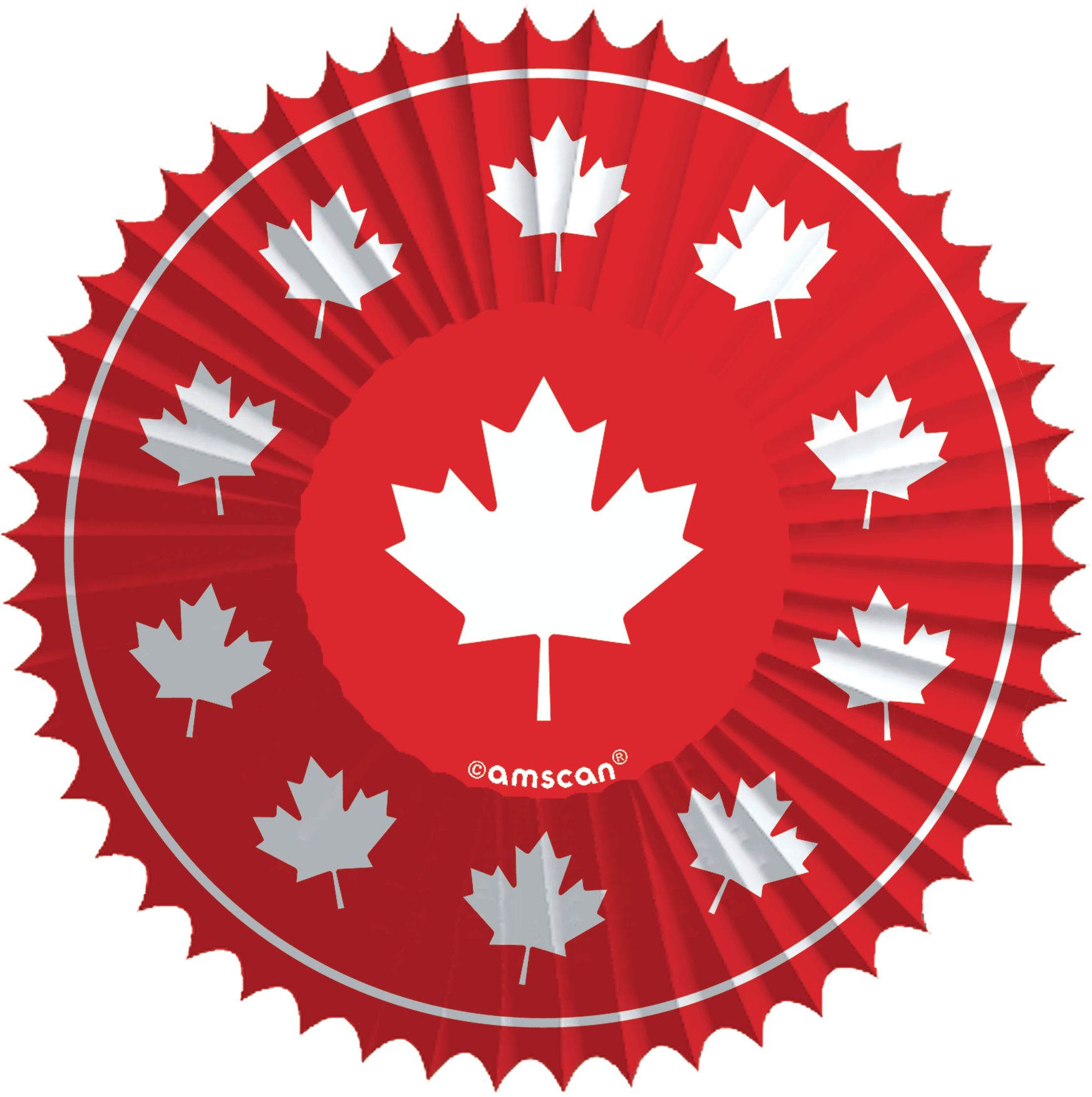 Moose Cupcake Decorating Kit with Baking Cups & Picks, Red/White, Maple Leaf, 2-in, 24-pk, for Canada Day Bottom_Flat