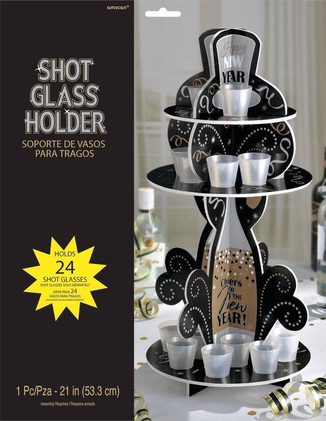 Happy New Year Shot Glass Holder Front_Flat