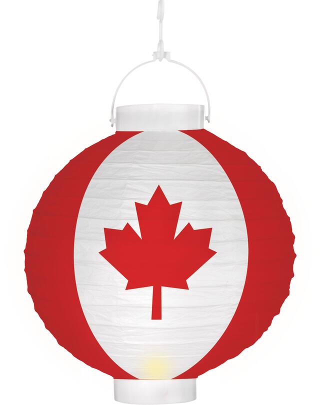 Light-Up LED Canadian Flag Paper Lantern Front_Flat