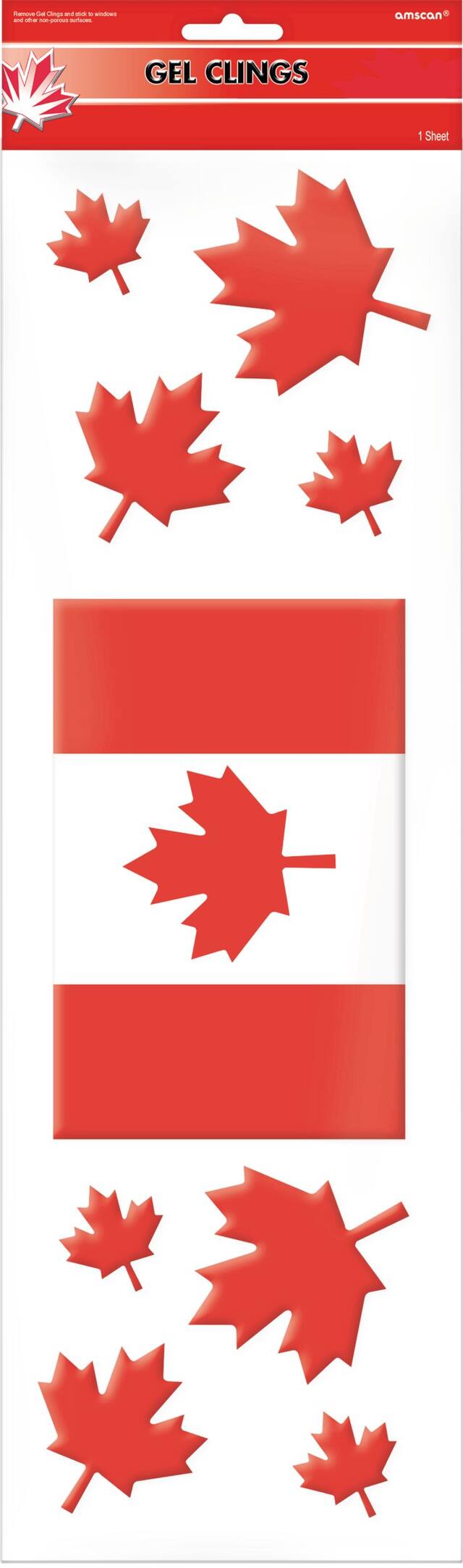 Canada Gel Cling Decals, 9-pc Front_Flat