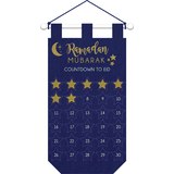 Affiche Countdown to Eid Ramadan Mubarak, bleu et or Front_Flat