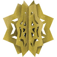 Décoration étoile à 8 pointes scintillante Front_Flat