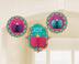 "Happy Diwali" Honeycomb Hanging Decorations, Purple/Blue, 14-in, 3-pk, for Diwali Front_Flat