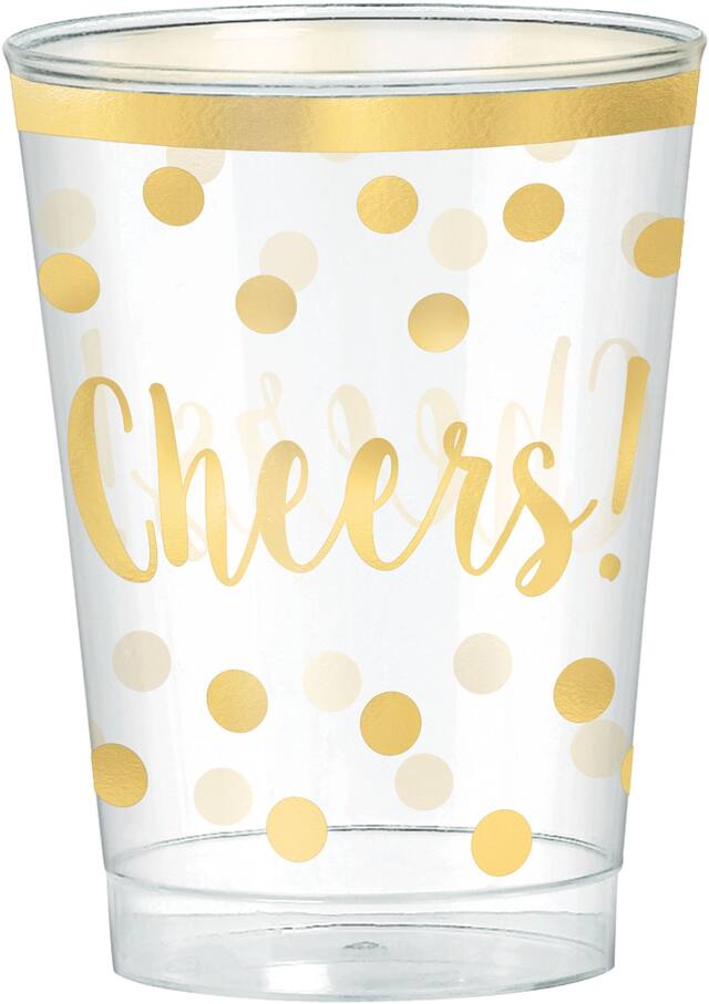 Gobelets en plastique Cheers to a New Year, paq. 30 Front_Elevated