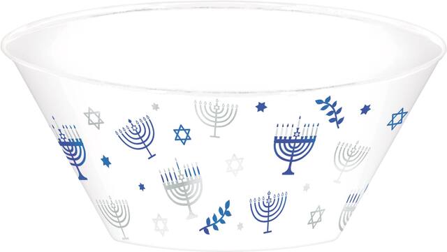 Bol de service en plastique de Hanoukkah Front_Elevated