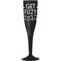 Flûtes à champagne irisées en plastique, Get Fizzy, noir, paq. 16 Front_Flat