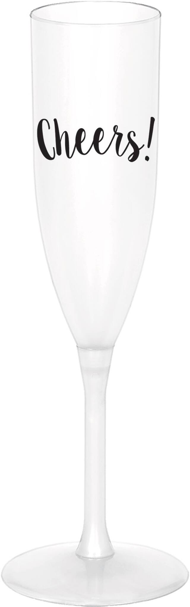 Cheers Champagne Flutes, Black, 4-pk Front_Elevated