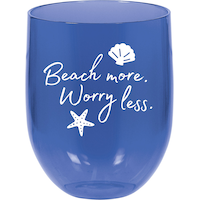 Verre à vin sans pied mer, sable, soleil Front_Flat