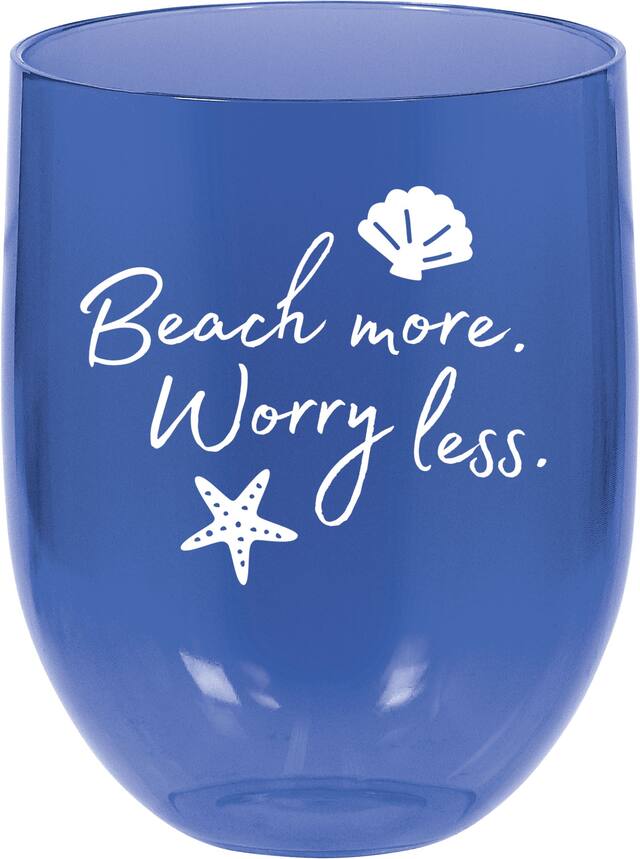 Sea, Sand & Sun Stemless Wine Glass Front_Flat