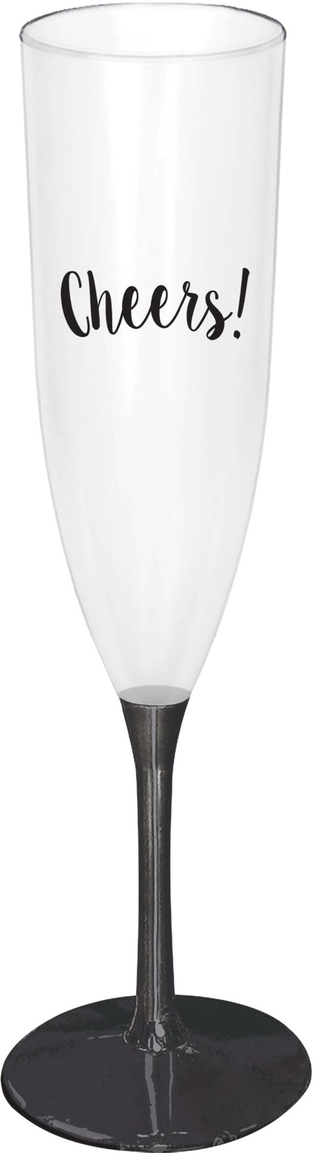 Flûtes de champagne, Cheers, noir, paq. 8 Front_Elevated