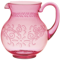 Boho Vibes Floral Plastic Pitcher, Pink Side_Left