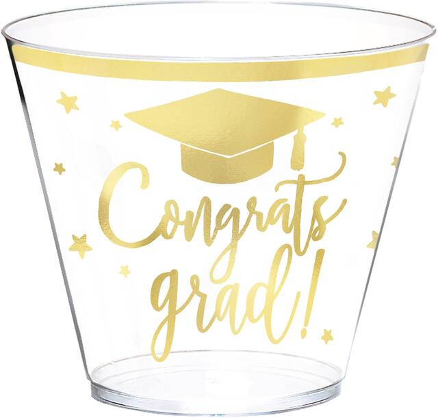 Gobelets en plastique Congrats Grad, paq. 30 Front_Elevated