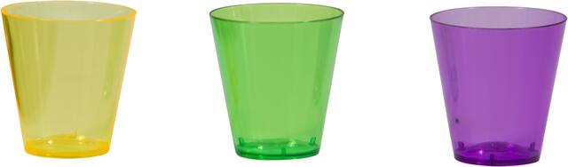 Mardi Gras Plastic Shot Glasses, 2-oz, 40-pk Front_Elevated