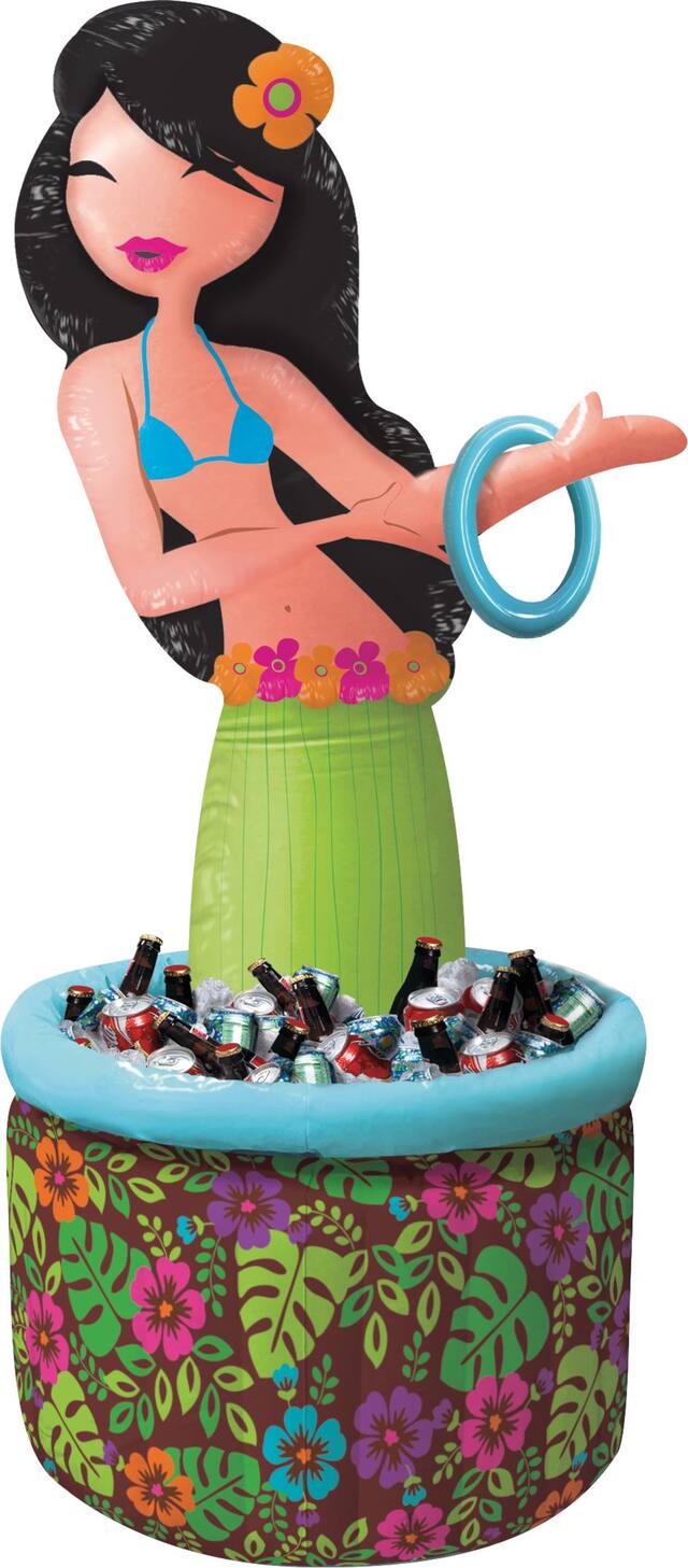 Inflatable Hula Girl Ring Toss Cooler Front_Elevated