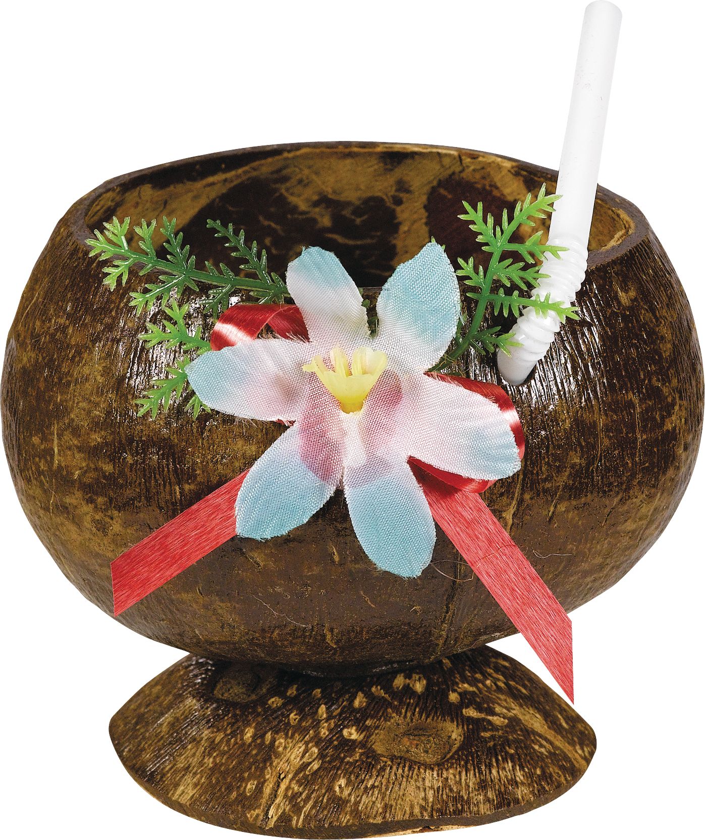 Coconut Shell Plastic Reusable Cup, Brown, 23-oz, for Summer Party Front_Flat