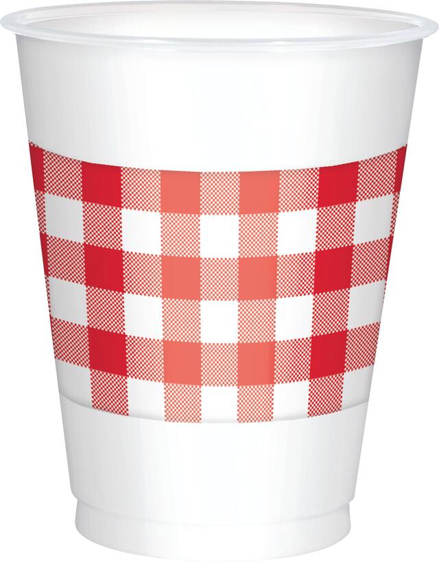 Gobelets en plastique guingan, paq. 25 Front_Elevated