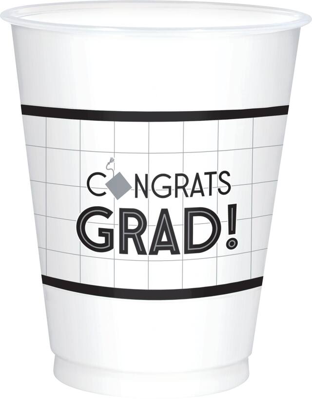 Gobelets du diplômé quadrillés, paq. 25 Front_Elevated