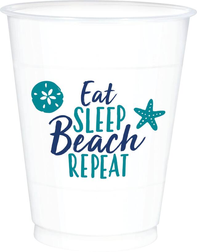 Sea Sand Sun Plastic Cups, 25-pk Front_Elevated