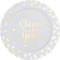 Cheers to a New Year Premium Plastic Lunch Plates, 20-pk Overhead_Flat