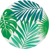 Key West Palm Leaf Plastic Charger Front_Flat
