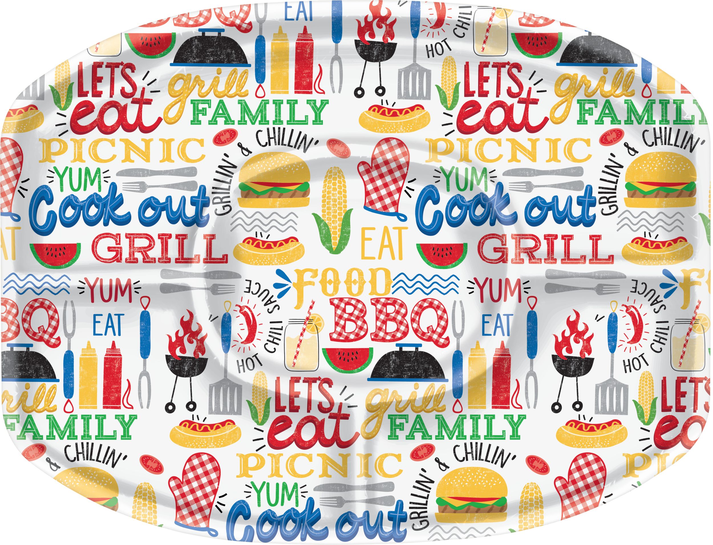 BBQ Picnic Sectional Platter Overhead_Flat