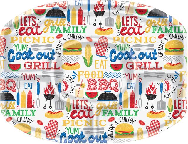 BBQ Picnic Sectional Platter Overhead_Flat