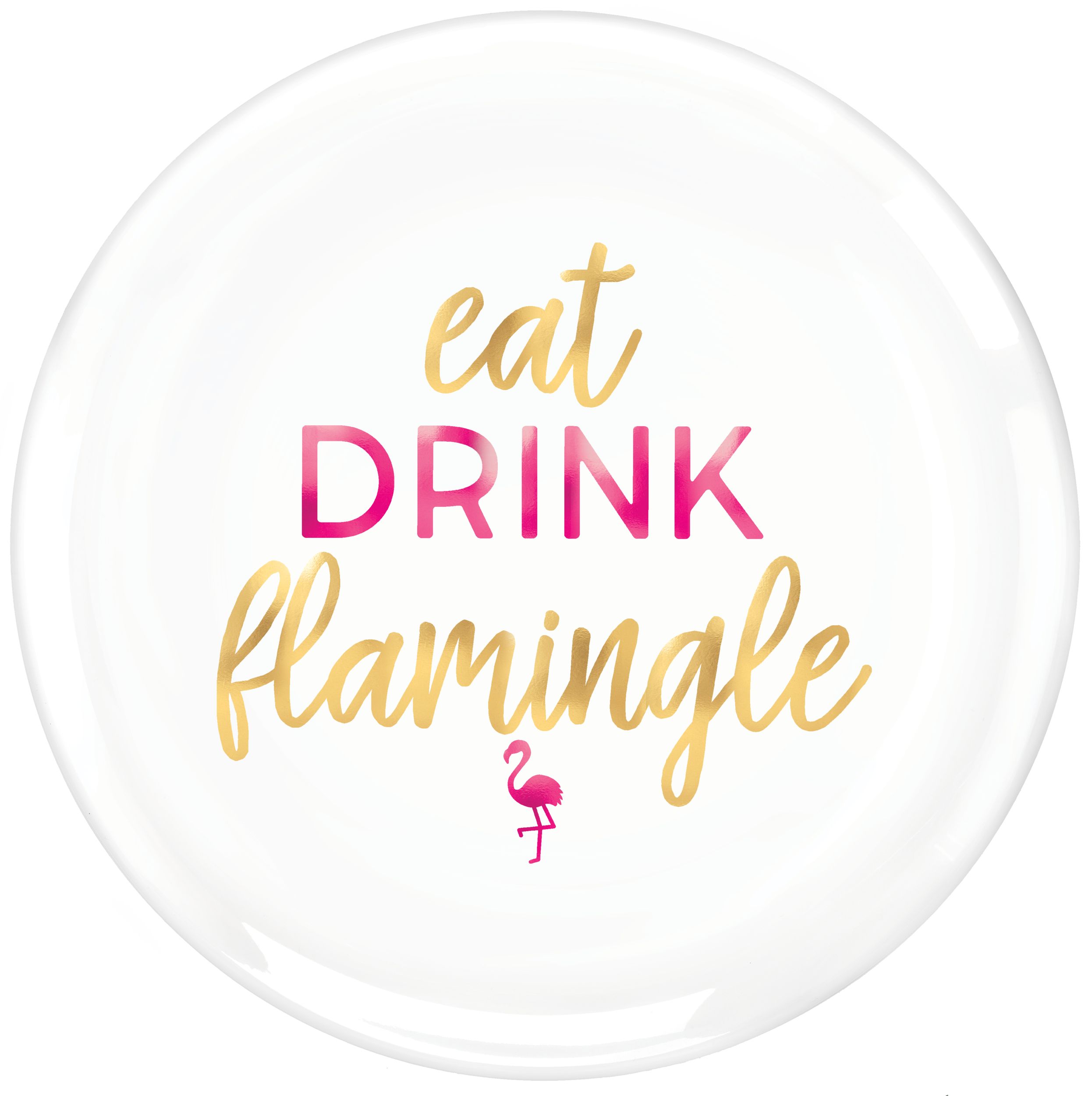 Plateau rond Eat Drink Flamingle Overhead_Flat