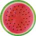 Watermelon Plastic Reusable Serving Platter, Pink/Green, 13.5-in, for Summer Party Overhead_Flat