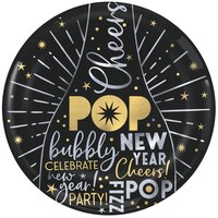 Plateau, veille du jour de l'An, noir, or et argent métallisé Front_Flat