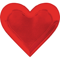 Assiettes en forme de coeur, métallique, paq. 8 Overhead_Flat