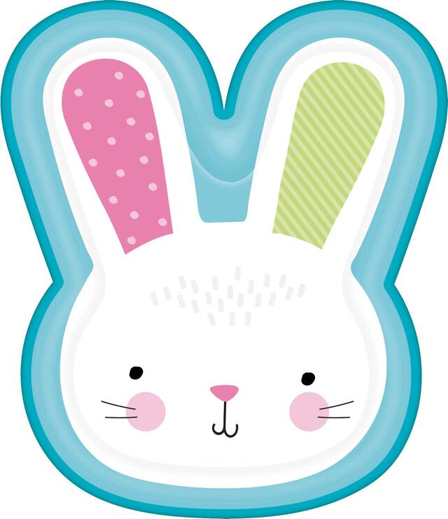 Shaped Easter Bunny Dinner Plates, 8-pk Overhead_Flat