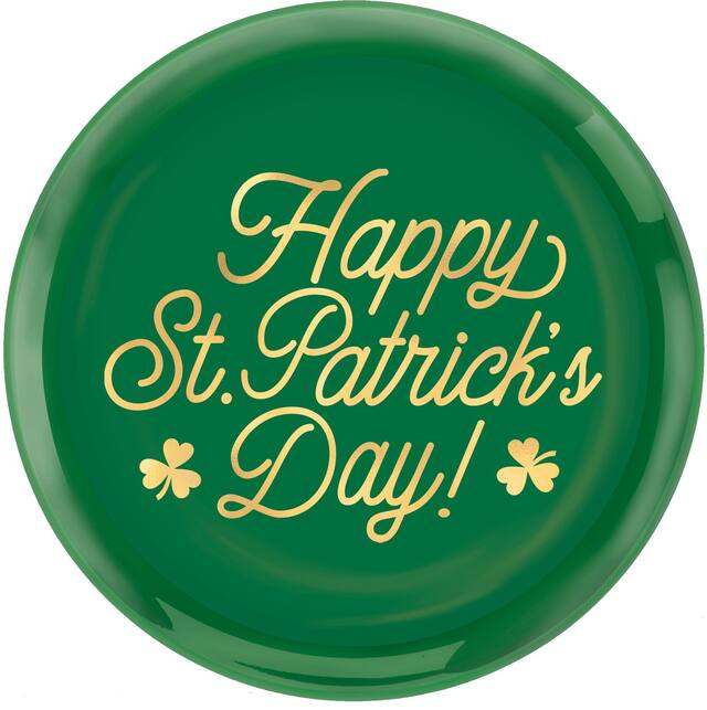 Metallic Happy St. Patrick's Day Serving Tray Front_Flat