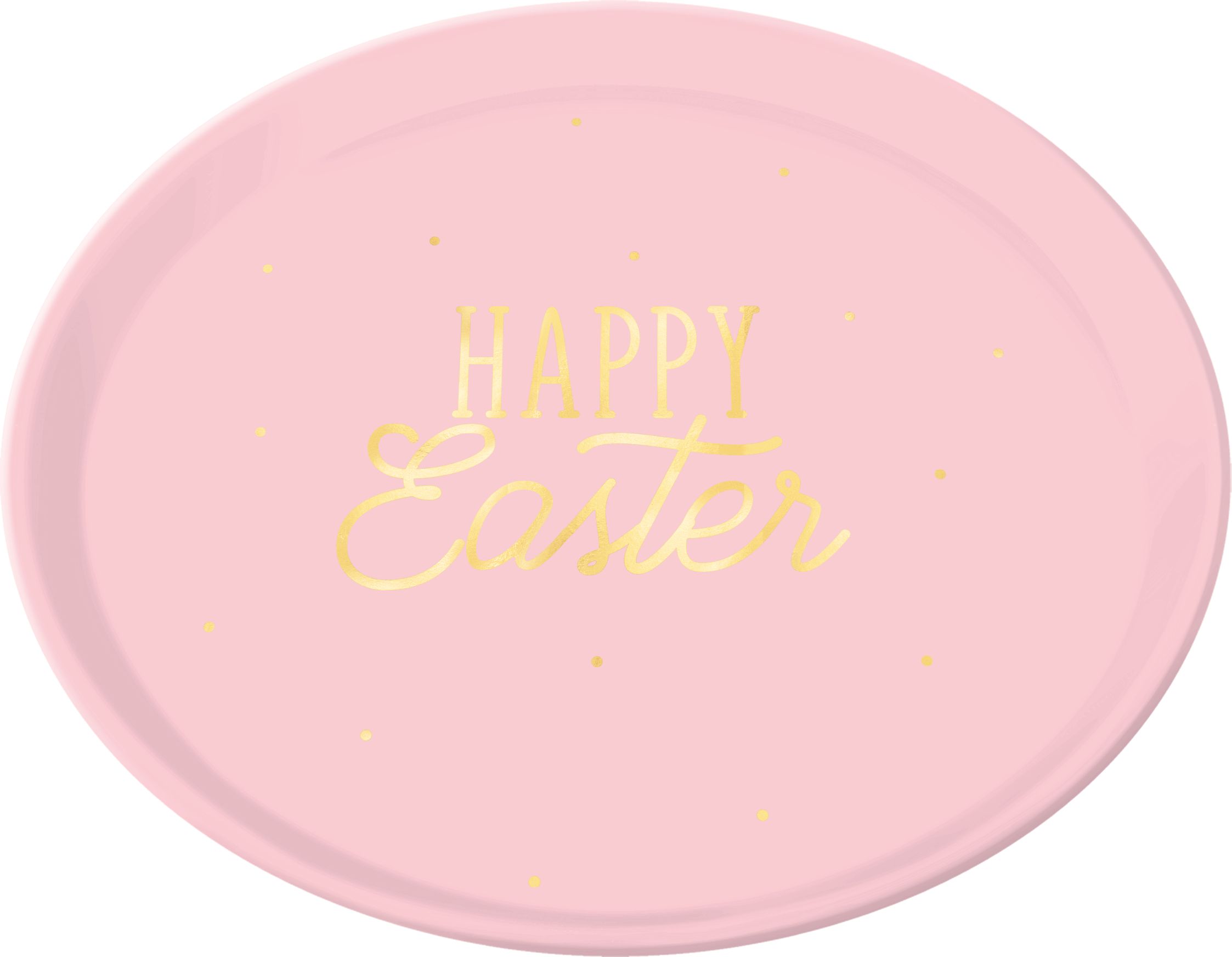 Pink Happy Easter Round Platter Front_Flat