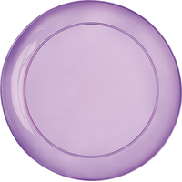 Round Plastic Reusable Lunch Plates, Gold/Green/Purple, 9-in, 24-pk, for Mardi Gras/Summer/Birthday Party Overhead_Flat