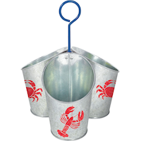 Panier d'ustensiles en métal fruits de mer et été Front_Elevated